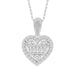 LADIES PENDANT 1/5 CT ROUND/BAGUETTE DIAMOND 10K WHITE GOLD