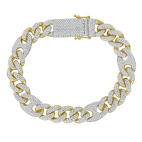 Thumbnail for MEN'S BRACELET 4 CT ROUND DIAMOND 10K YELLOW GOLD
