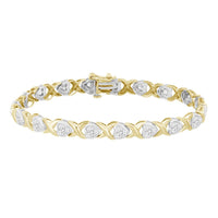 Thumbnail for LADIES BRACELET 1/2 CT ROUND DIAMOND SILVER YELLOW PLATING