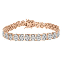 Thumbnail for LADIES BRACELET 2 CT ROUND DIAMOND 10K WHITE/ROSE GOLD