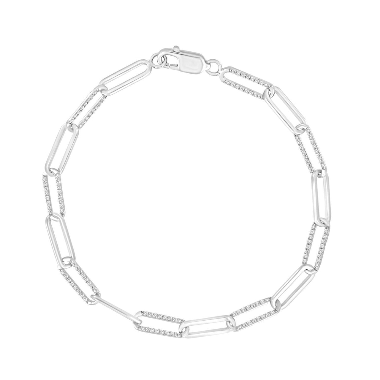 LADIES BRACELET 1/2 CT ROUND DIAMOND 10K WHITE GOLD