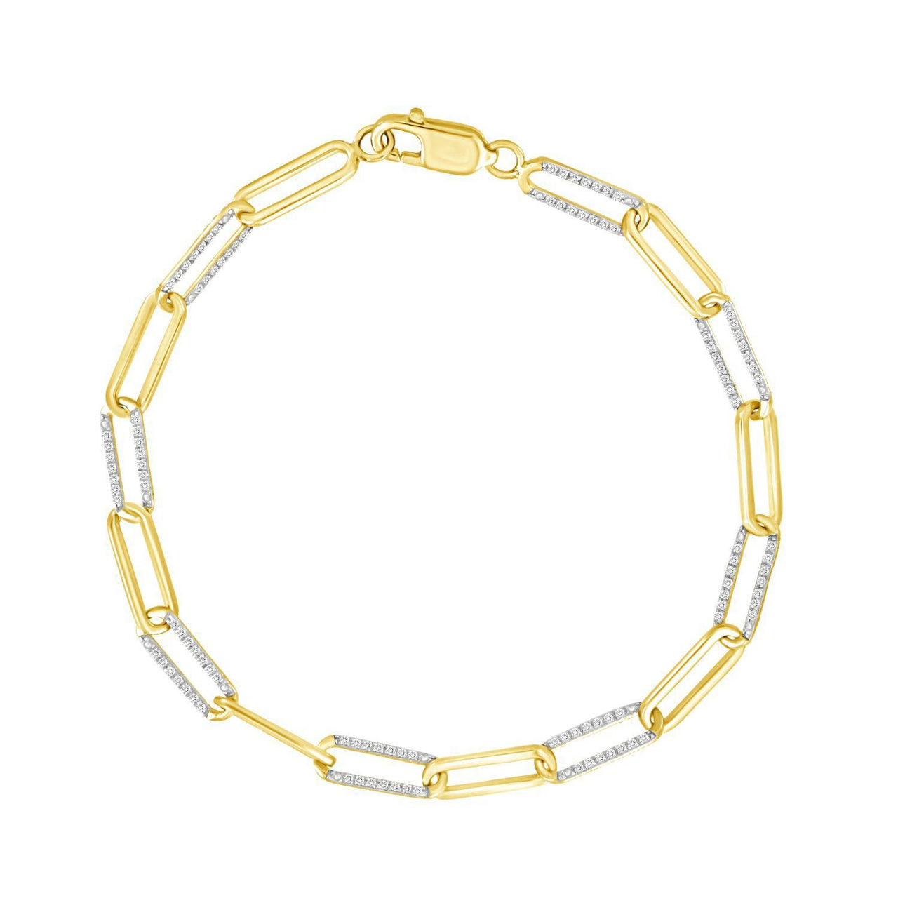 LADIES BRACELET 1/2 CT ROUND DIAMOND 10K YELLOW GOLD