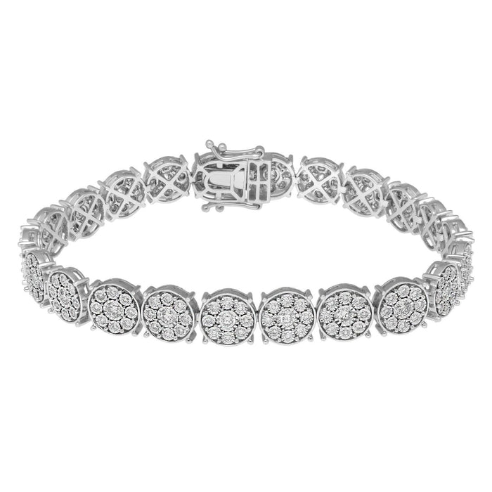 LADIES BRACELET 2 CT ROUND DIAMOND 10K WHITE GOLD