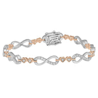 Thumbnail for LADIES BRACELET 1 CT ROUND DIAMOND 10K WHITE/ROSE GOLD