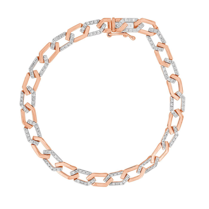 LADIES BRACELET 1 CT ROUND DIAMOND 10K ROSE GOLD