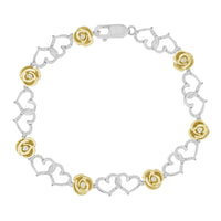 Thumbnail for LADIES BRACELET 1/3 CT ROUND DIAMOND SILVER WHITE/YELLOW PLATING