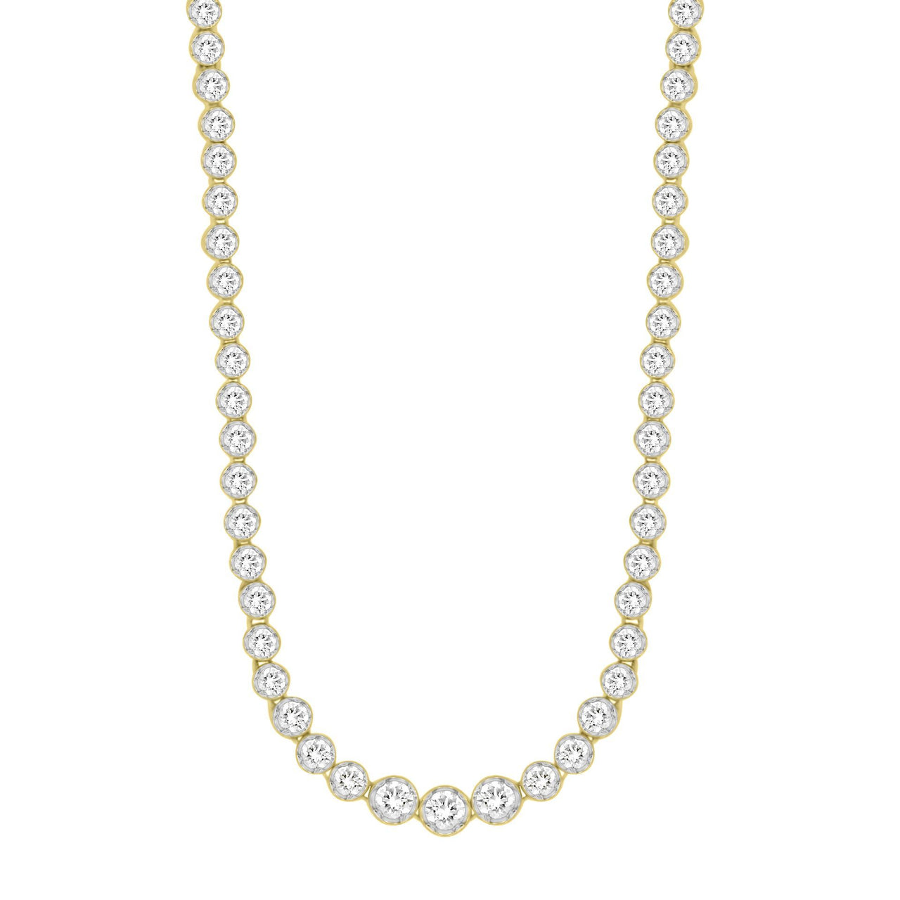 LADIES NECKLACE 2 CT ROUND DIAMOND 14K YELLOW GOLD
