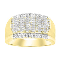 Thumbnail for MEN'S BAND 1 CT ROUND/BAGUETTE DIAMOND 10K YELLOW GOLD