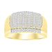 MEN'S BAND 1 CT ROUND/BAGUETTE DIAMOND 10K YELLOW GOLD