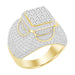 MEN'S RING 4 CT ROUND DIAMOND 10K YELLOW GOLD