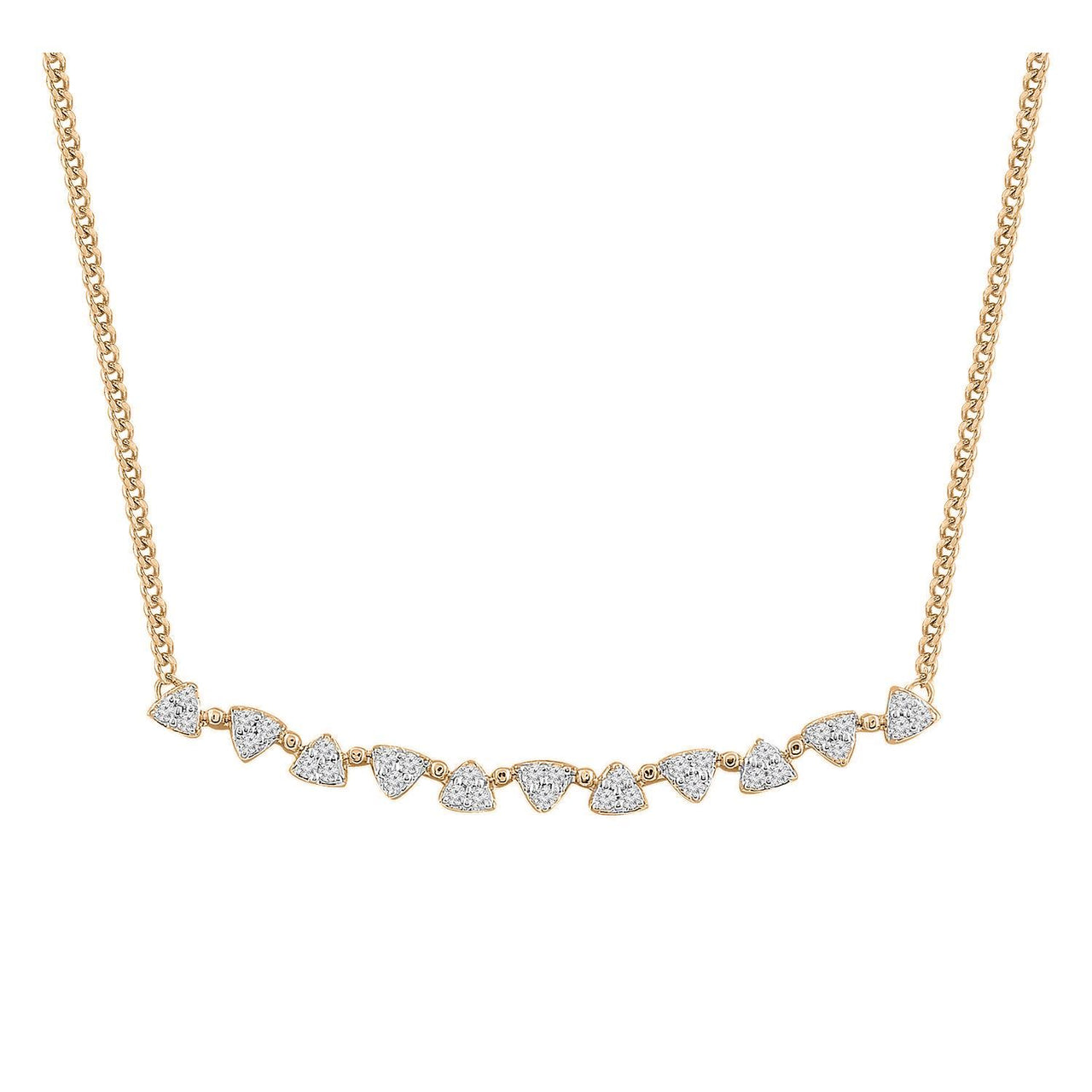 LADIES NECKLACE 1/5 CT ROUND DIAMOND 10K ROSE GOLD