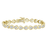 Thumbnail for LADIES BRACELET 1 CT ROUND/BAGUETTE DIAMOND 10K YELLOW GOLD
