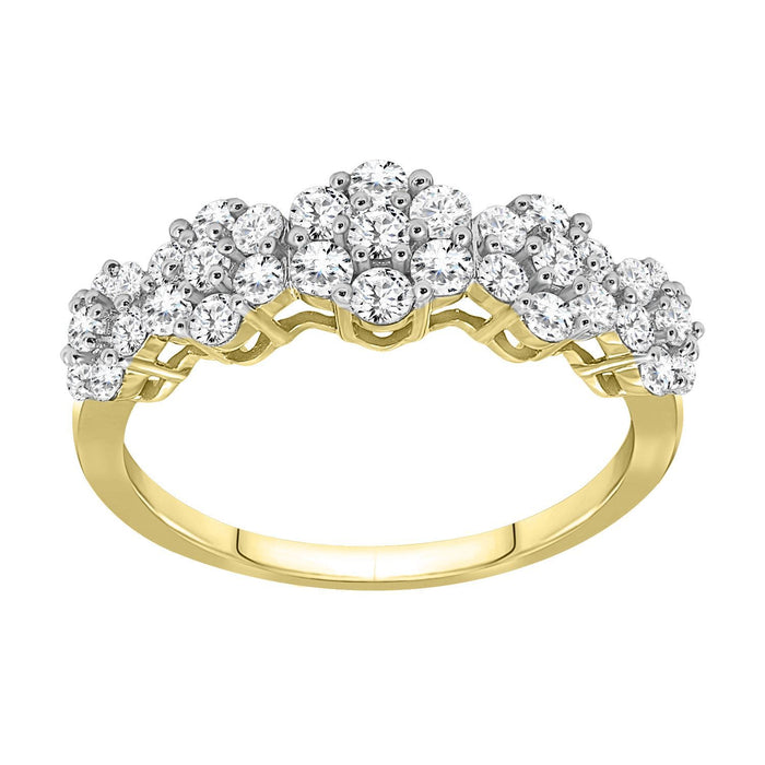 LADIES RING 7/8 CT ROUND DIAMOND 10K YELLOW GOLD