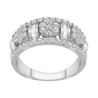 Thumbnail for LADIES RING 1 CT ROUND/BAGUETTE DIAMOND 10K WHITE GOLD