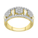 LADIES RING 1 CT ROUND/BAGUETTE DIAMOND 10K YELLOW GOLD