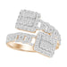 LADIES RING 3/4 CT ROUND/BAGUETTE DIAMOND 10K ROSE GOLD