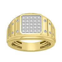 Thumbnail for MEN'S RING 1 CT ROUND DIAMOND 10K YELLOW GOLD