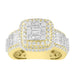 LADIES RING 2 1/2 CT ROUND/BAGUETTE DIAMOND 10K YELLOW GOLD