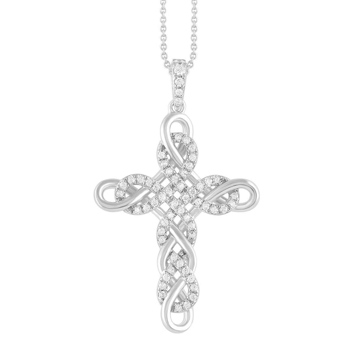 LADIES PENDANT 1/5 CT ROUND DIAMOND 10K WHITE GOLD