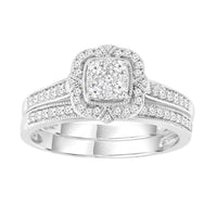 Thumbnail for LADIES BRIDAL RING SET 1/2 CT ROUND DIAMOND 10K WHITE GOLD