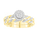 LADIES BRIDAL RING SET 1/4 CT ROUND DIAMOND 10K YELLOW GOLD