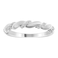 Thumbnail for LADIES STACKABLE BAND 1/10 CT ROUND DIAMOND 10K WHITE GOLD