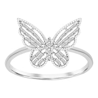 Thumbnail for LADIES RING 1/4 CT ROUND/BAGUETTE DIAMOND 10K WHITE GOLD