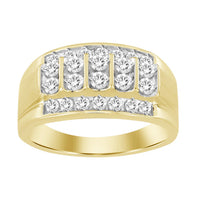 Thumbnail for MEN'S RING 1 CT ROUND DIAMOND 10K YELLOW GOLD