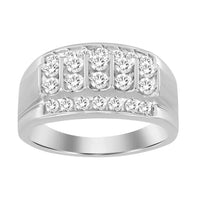 Thumbnail for MEN'S RING 1 CT ROUND DIAMOND 10K WHITE GOLD