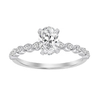 Thumbnail for LADIES RING 1/8 CT ROUND/OVAL DIAMOND 14K WHITE GOLD(CENTER-1)