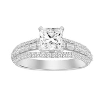 Thumbnail for LADIES RING 1/2 CT ROUND/PRINCESS/BAGUETTE DIAMOND 14K WHITE GOLD(CENTER-1)
