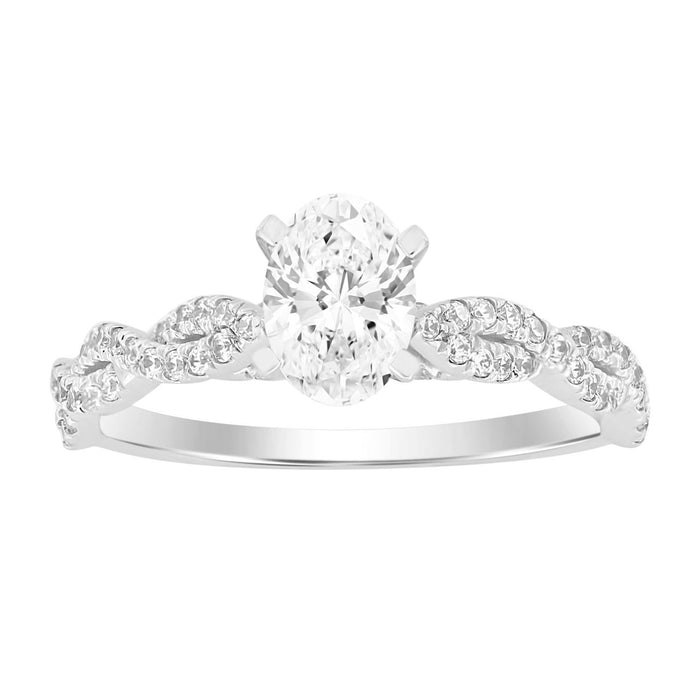 LADIES RING 1/3 CT ROUND/OVAL DIAMOND 14K WHITE GOLD(CENTER-1/ SEMI MOUNT)