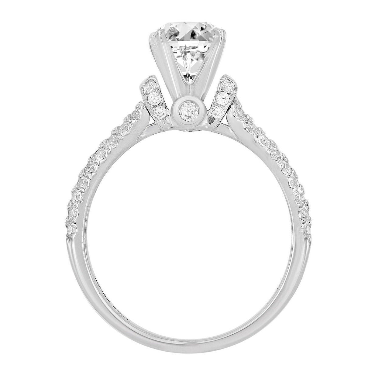 LADIES RING 3/4 CT ROUND DIAMOND 14K WHITE GOLD(CENTER-1)