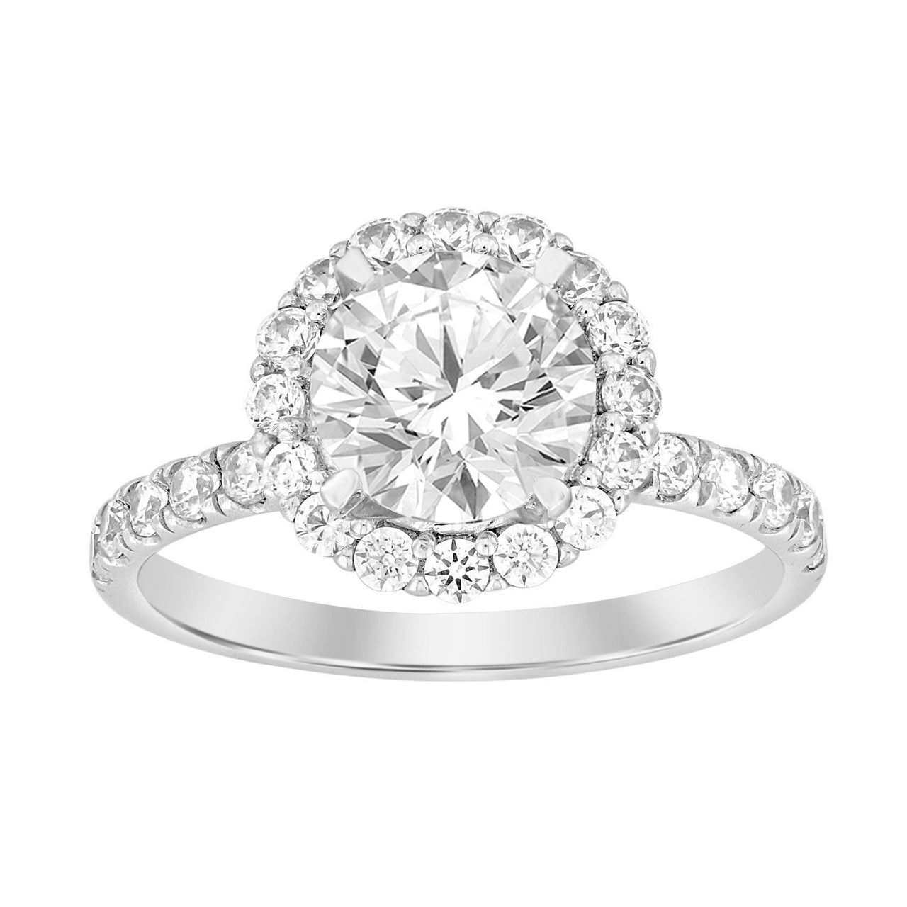 LADIES RING 3/4 CT ROUND DIAMOND 14K WHITE GOLD(CENTER-1 / SEMI MOUNT)