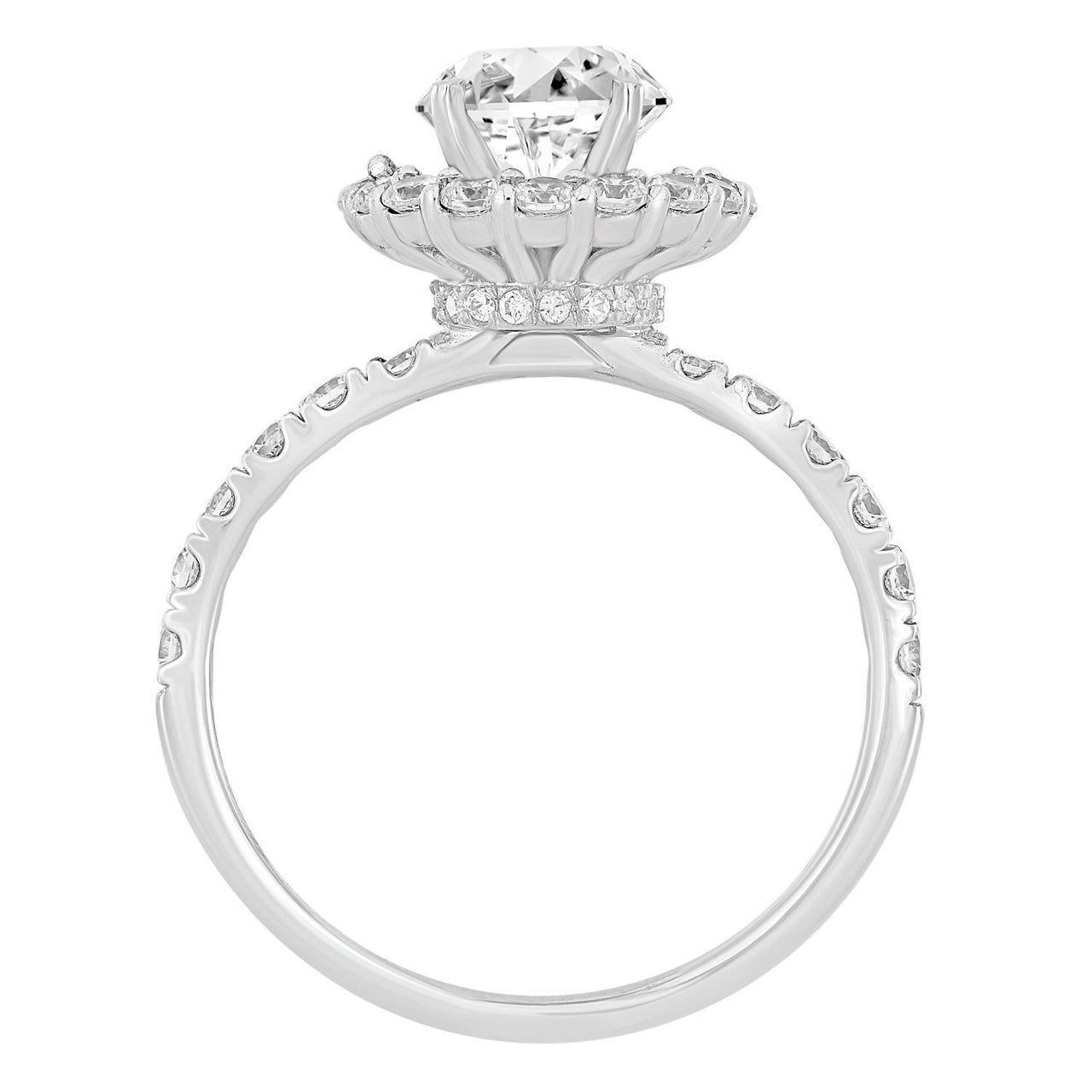 LADIES RING 3/4 CT ROUND DIAMOND 14K WHITE GOLD(CENTER-1 / SEMI MOUNT)