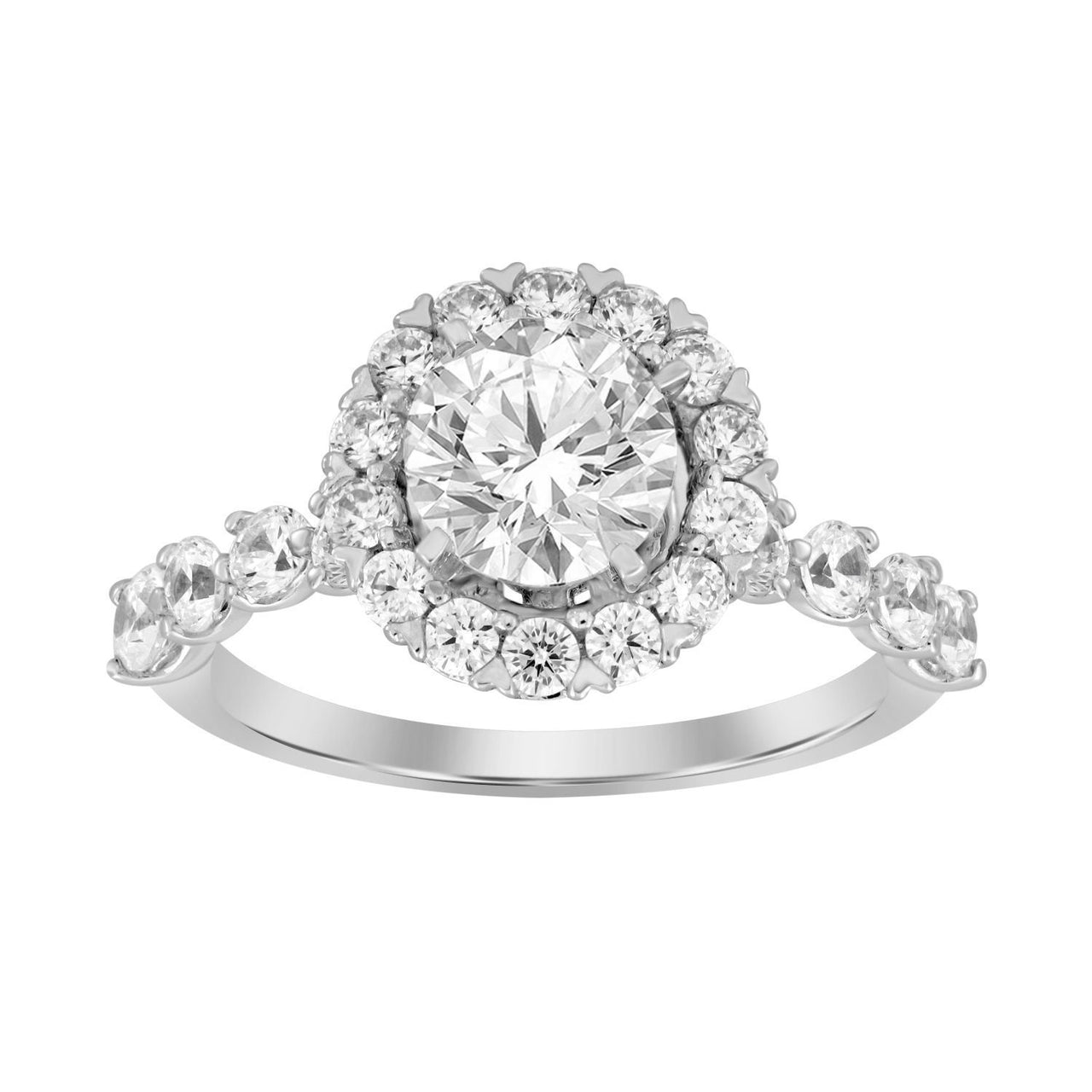 LADIES RING 1 CT ROUND DIAMOND 14K WHITE GOLD(CENTER-1)