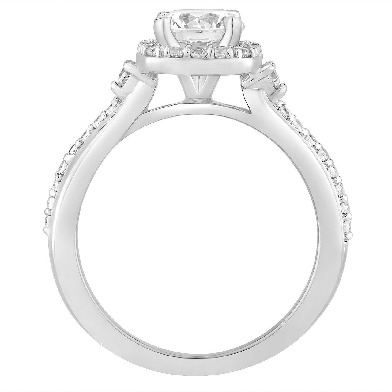 LADIES RING 1/3 CT ROUND DIAMOND 14K WHITE GOLD(CENTER-1 / SEMI MOUNT)