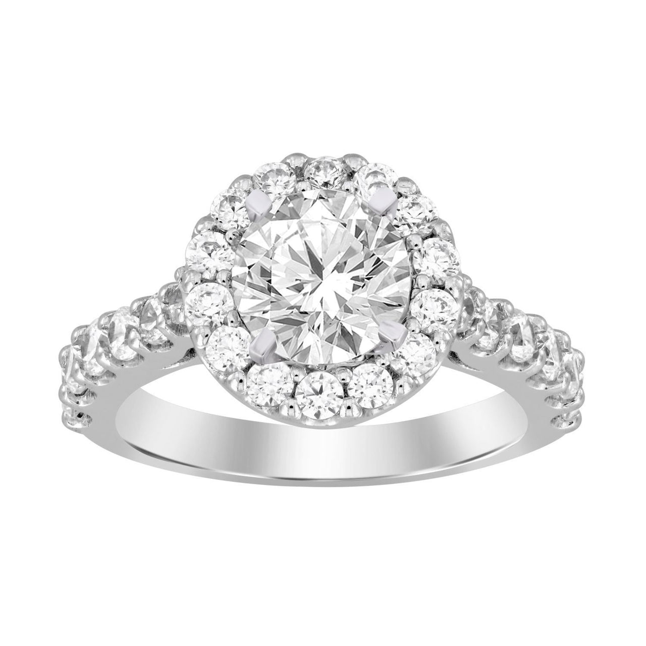 LADIES RING 1 CT ROUND DIAMOND 14K WHITE GOLD(CENTER-1)