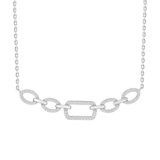 LADIES DIAMOND NECKLACE 1/6 CT ROUND DIAMOND 10K WHITE GOLD