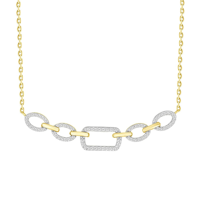 LADIES DIAMOND NECKLACE 1/6 CT ROUND DIAMOND 10K YELLOW GOLD