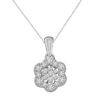 Thumbnail for LADIES EARRINGS 1/4 CT ROUND DIAMOND SILVER