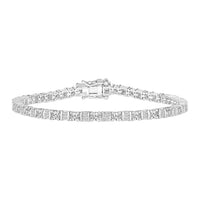 Thumbnail for LADIES BRACELET 3 CT ROUND/BAGUETTE DIAMOND 14K WHITE GOLD