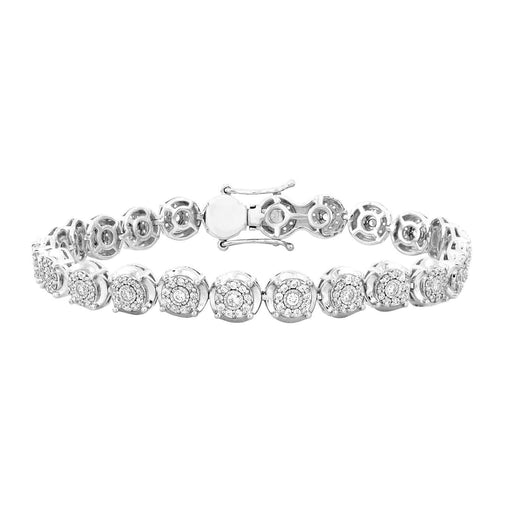 LADIES BRACELET 2 CT ROUND DIAMOND 10K WHITE GOLD