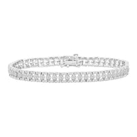 Thumbnail for LADIES BRACELET 2 CT ROUND/BAGUETTE DIAMOND 10K WHITE GOLD
