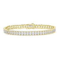 Thumbnail for LADIES BRACELET 2 CT ROUND/BAGUETTE DIAMOND 10K YELLOW GOLD