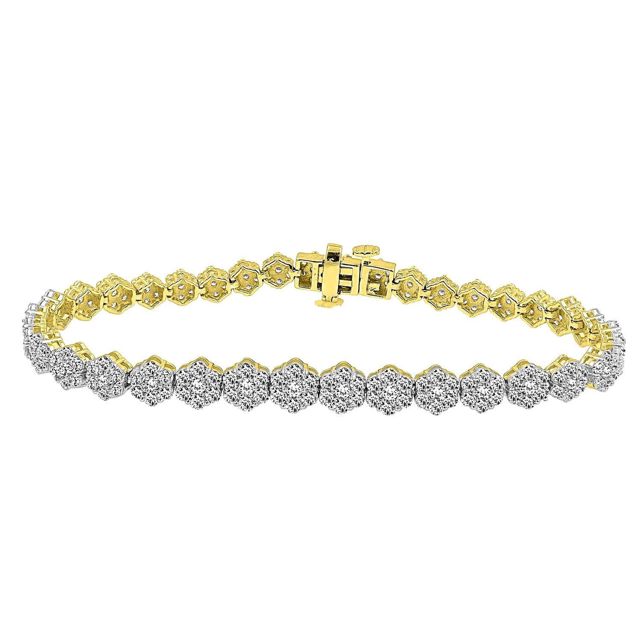 LADIES BRACELET 5 CT ROUND DIAMOND 14K YELLOW GOLD