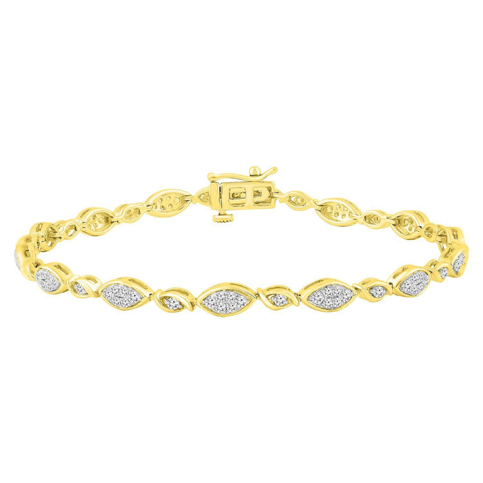 LADIES BRACELET 1 CT ROUND DIAMOND 10K YELLOW GOLD