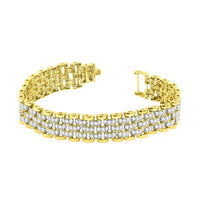 Thumbnail for MEN'S BRACELET 7 CT ROUND DIAMOND 10K YELLOW GOLD