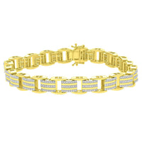 Thumbnail for MEN'S BRACELET 2 CT ROUND DIAMOND 10K YELLOW GOLD
