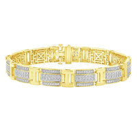 Thumbnail for MEN'S BRACELET 3 1/4 CT ROUND DIAMOND 10K YELLOW GOLD